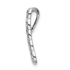 14k White Gold Diamond and .17 Ruby Fancy Vintage Chain Slide