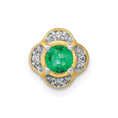 14k Diamond and .25 Emerald Fancy Chain Slide