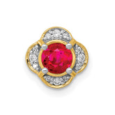 14k Polished Diamond and .33 Ruby Fancy Chain Slide