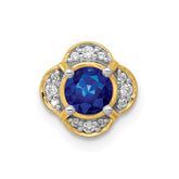 14k Polished Diamond and .33 Sapphire Fancy Chain Slide