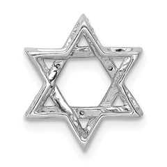 14k White Gold 1/10ct. Diamond Star of David Chain Slide