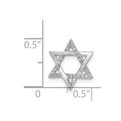 14k White Gold 1/10ct. Diamond Star of David Chain Slide