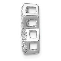 14k White Gold 1/5ct. Diamond Star of David Chain Slide
