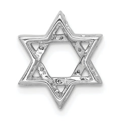14k White Gold 1/5ct. Diamond Star of David Chain Slide