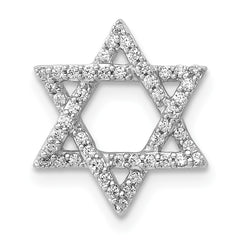 14k White Gold 1/5ct. Diamond Star of David Chain Slide