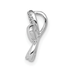 14k White Gold 1/20ct. Diamond Flower Chain Slide - 2
