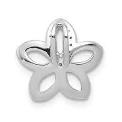 14k White Gold 1/20ct. Diamond Flower Chain Slide - 2