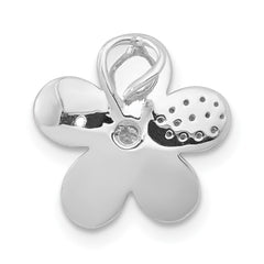 14k White Gold 1/20ct. Diamond Flower Chain Slide
