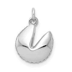 14k White Gold 1/15ct. Diamond Fortune Cookie Pendant