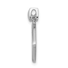 14k White Gold 1/4 carat Pave Diamond Fancy Tilted Square Pendant