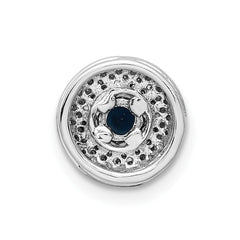 14k White Gold 1/4 carat Diamond and .25 Sapphire Halo Chain Slide