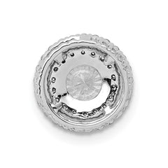 14k White Gold Holds 5.2mm Center 1/5 carat Diamond Semi-mount Halo Chain Slide