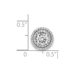 14k White Gold Holds 5.2mm Center 1/5 carat Diamond Semi-mount Halo Chain Slide