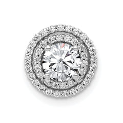 14k White Gold Holds 5.2mm Center 1/5 carat Diamond Semi-mount Halo Chain Slide
