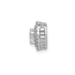 14k White Gold 1/5 carat Diamond and .25 Sapphire Halo Chain Slide