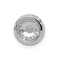 14k White Gold 1/5 carat Diamond and .25 Sapphire Halo Chain Slide