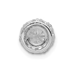 14k White Gold Holds 5.2mm Center 1/10 carat Diamond Semi-mount Halo Chain Slide