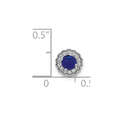 14k White Gold Diamond and Sapphire Cabochon Chain Slide