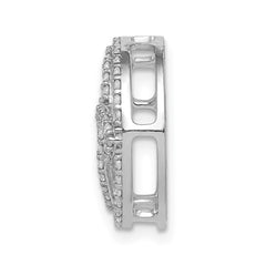 14k White Gold Diamond Celtic Circle Chain Slide