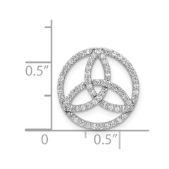 14k White Gold Diamond Celtic Circle Chain Slide