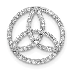 14k White Gold Diamond Celtic Circle Chain Slide