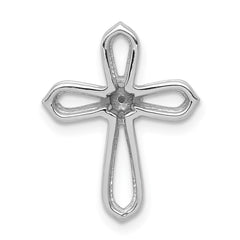 14k White Gold 1/20ct. Diamond Cross Pendant - 3
