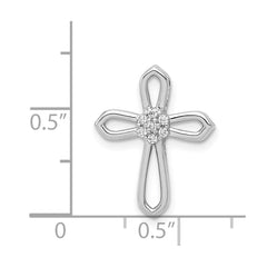 14k White Gold 1/20ct. Diamond Cross Pendant - 3