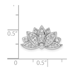 14k White Gold 1/5ct. Diamond Lotus Flower Chain Slide