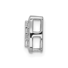 14k White Gold 1/4 carat Diamond Square Cluster Chain Slide