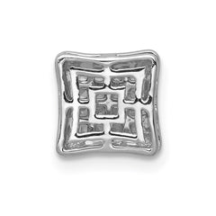 14k White Gold 1/4 carat Diamond Square Cluster Chain Slide
