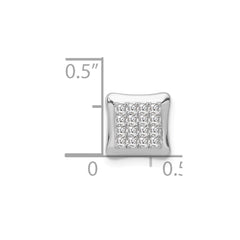 14k White Gold 1/4 carat Diamond Square Cluster Chain Slide