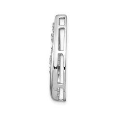 14k White Gold Polished 1/2 carat Diamond Fancy Teardrop Chain Slide