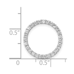 14k White Gold 1/2 carat Diamond Circle Chain Slide