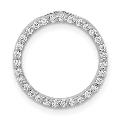 14k Polished 1/4 carat Diamond Circle Chain Slide