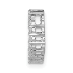 14k White Gold 3/8 carat Diamond Circle Chain Slide - 2