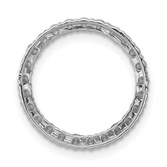 14k White Gold 1/2 carat Diamond Circle Chain Slide - 3