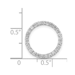 14k White Gold 1/2 carat Diamond Circle Chain Slide - 3
