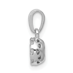 14k White Gold 1/4 carat Diamond Round Halo Pendant