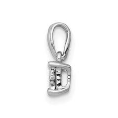 14k White Gold 1/10 carat Princess Diamond Square Pendant