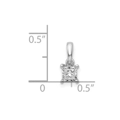 14k White Gold 1/10 carat Princess Diamond Square Pendant