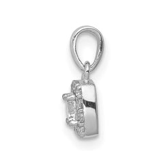 14k White Gold 1/3 carat Diamond Square Halo Cluster Pendant - 2