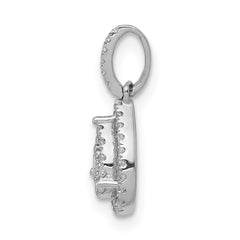 14k White Gold 1/4 carat Diamond Halo Teardrop Pendant - 2