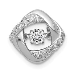 14k White Gold 1/4 carat Vibrant Moving Diamond Intertwined Squares Chain Slide