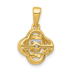14k Polished 1/3 carat Vibrant Moving Diamond Fancy Knot Pendant