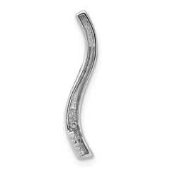 14k White Gold 1/20 carat Diamond Curved Line Chain Slide