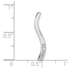 14k White Gold 1/20 carat Diamond Curved Line Chain Slide
