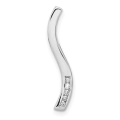 14k White Gold 1/20 carat Diamond Curved Line Chain Slide