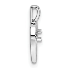14k White Gold Heart Pendant .05ct. Mounting