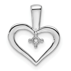 14k White Gold Heart Pendant .05ct. Mounting - 2