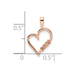 14k Rose Gold Heart Pendant Mounting - 2